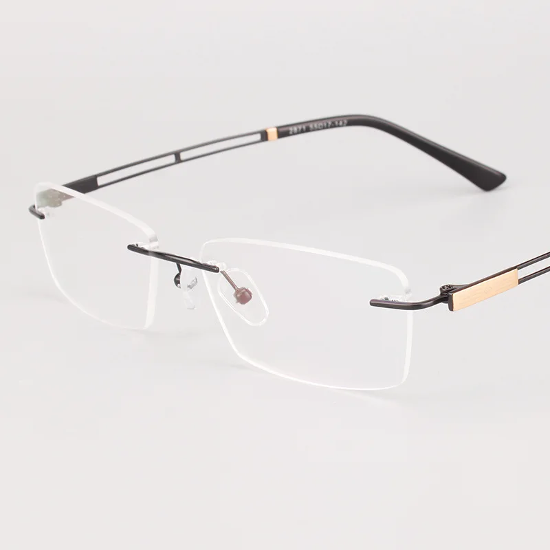 

KJDCHD Pure Titanium Glasses Frame Men 2021 Women Rimless Prescription Square Eyeglasses Frameless Myopia Optical Eyewear