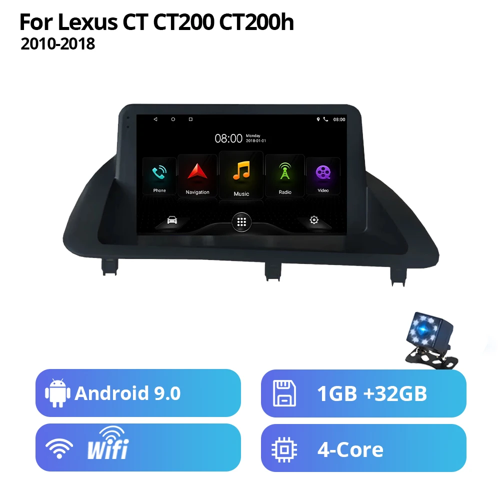 car video player system 2Din Android10.0 Car Radio For Lexus CT CT200 CT200h 2010-2018 Navigator For Cars Android Auto Multimedia Touch Screen Radio IGO head unit Car Multimedia Players