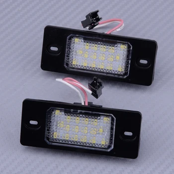 

DWCX 2Pcs 18 LED License Plate Light 12V-30V Fit for VW Golf MK4 MK5 Jetta Bora Passat Tiguan Porsche Cayenne 6000-6500K 128LM