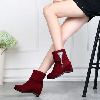 

New Dance Boots Stretch Velvet Middle Tube Boots Increased Square Dance Martin Dance Boots