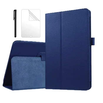 

Case For Samsung Galaxy Tab A 10.5 SM T590 T595 Cover Litch Leather Folding Stand Flip Cover Tab A 10.5 inch + Film + Pen