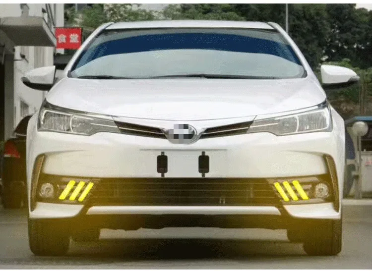 12 В светодиодный светильник дневного света для Toyota Corolla водонепроницаемый АБС противотуманный фонарь с желтым поворотным сигналом светильник s