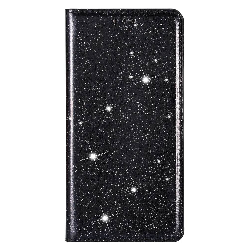 Роскошный блестящий кожаный чехол-книжка для huawei mate P20 P30 10 20 30 Lite Pro Y6 Y7 P Smart Plus Honor 8A откидная крышка - Цвет: Black