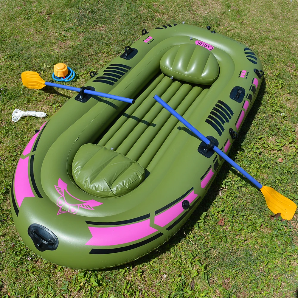 1 Set 2 - 3 Person Portable Inflatable Boat High Strength PVC Rubber Fishing Boat 230x137cm with Paddles Pump Patching Kit (16)