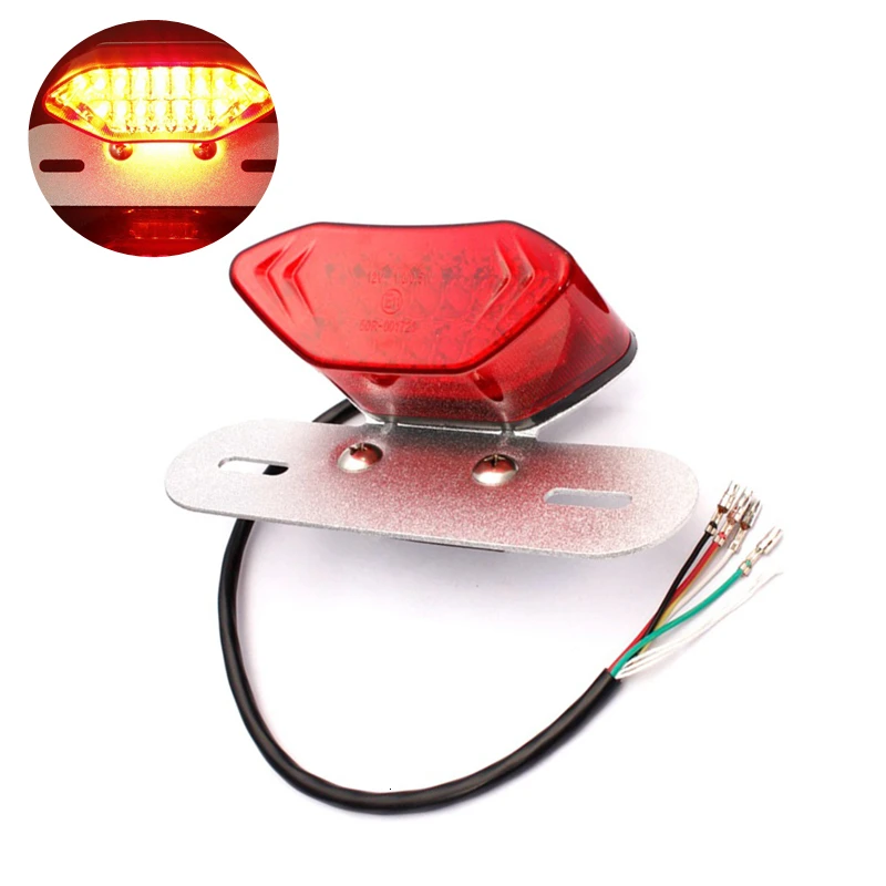 

New Multifunction LED Tail Light Assembly 17pcs Highlight Bulbs Turn Signal Brake Light Motorcycle Taillight with Holder DC12V