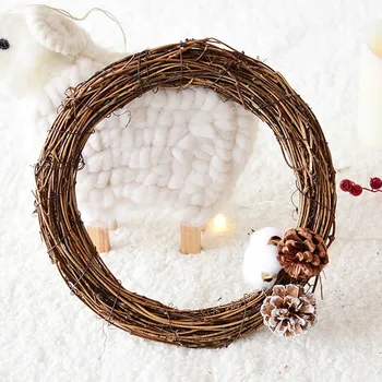 

10-40cm Rattan Ring Cheap Artificial Flowers Garland Dried Flower Frame For Home Christmas Decoration DIY Floral Wreaths Christm