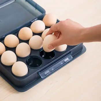 

Egg Storage Box Kitchen Fresh-keeping Stackable Storage Box With Lid Household Plastic Egg Rack Light Flesh Color