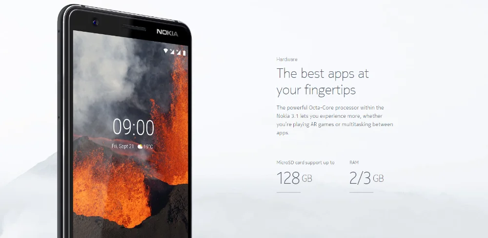Глобальная версия Nokia 3,1 Смартфон Android 5,2 дюймов HD+ 3 ГБ 32 ГБ MT6750N Восьмиядерный 2990 мАч 4G LTE мобильный телефон