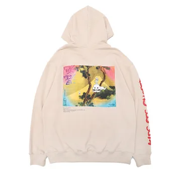 

Hip Hop Pablo Kanye West KIDS SEE GHOSTS Hoodie Men Women Pullover Sweatshirts Murakami Takashi watercolor printing Hoodies