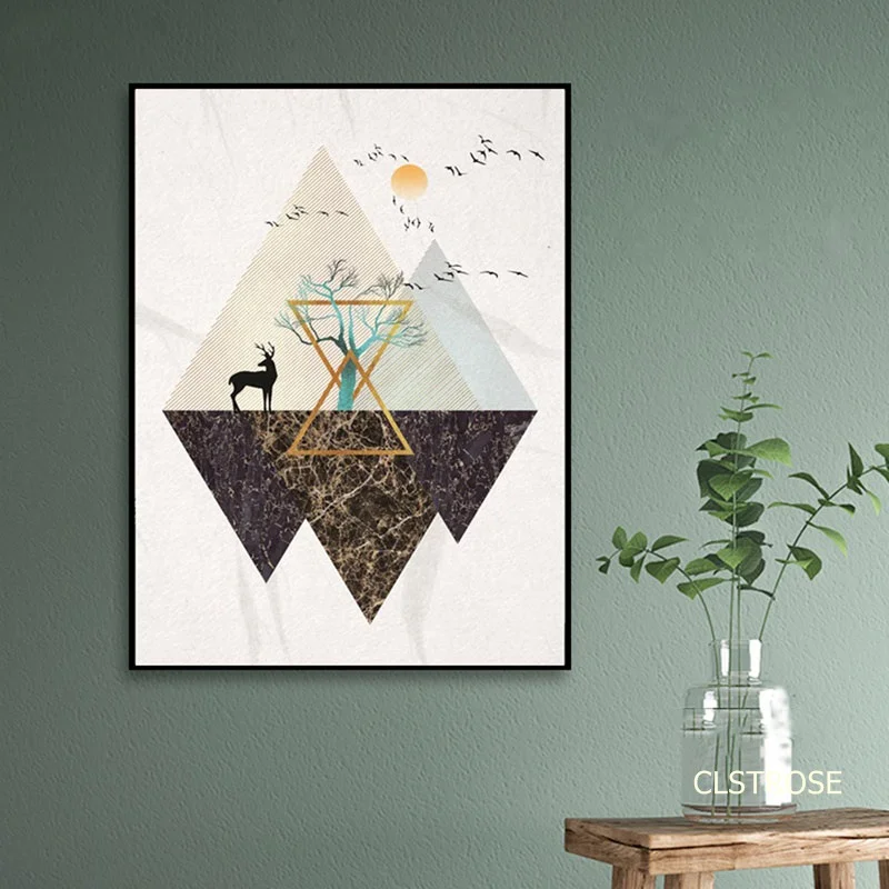 

Nordic Modern Style Abstract Wall Art Canvas Painting Creative Contracted Scenery Posters Canvas Pictures Living Room Decor