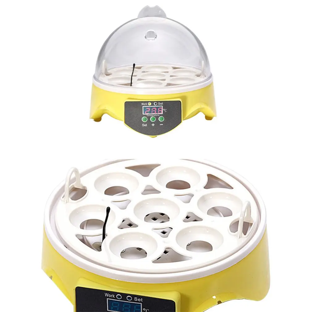 Цифровой инкубатор для яиц 7 яиц, полуавтоматический инкубатор с тестером яиц, автоматический инкубатор яиц для фермы