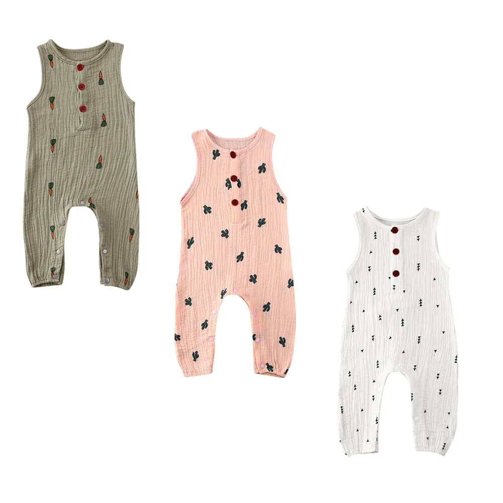 New Infant Baby Cactus Clothes Girls Boy Kid Sleeveless Vest Romper Bodysuit Summer Outfits | Детская одежда и обувь