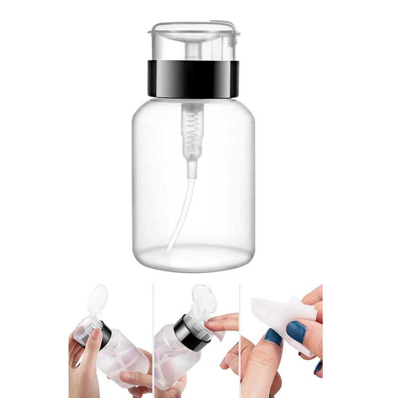 

250ml Nail Art Bottle Empty Pumping Dispenser Cleanser Polish Remover Tool Split Bottle