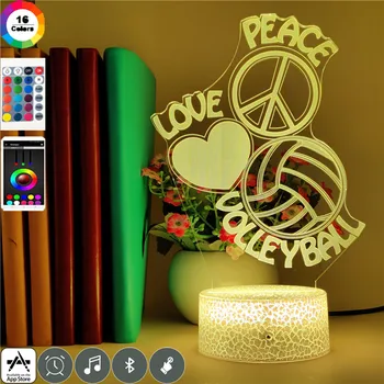 

Bluetooth Speaker Love Volleyball Table Lamp Arcylic Home Party Decoration for Children Study Event Price Colors Changing Light