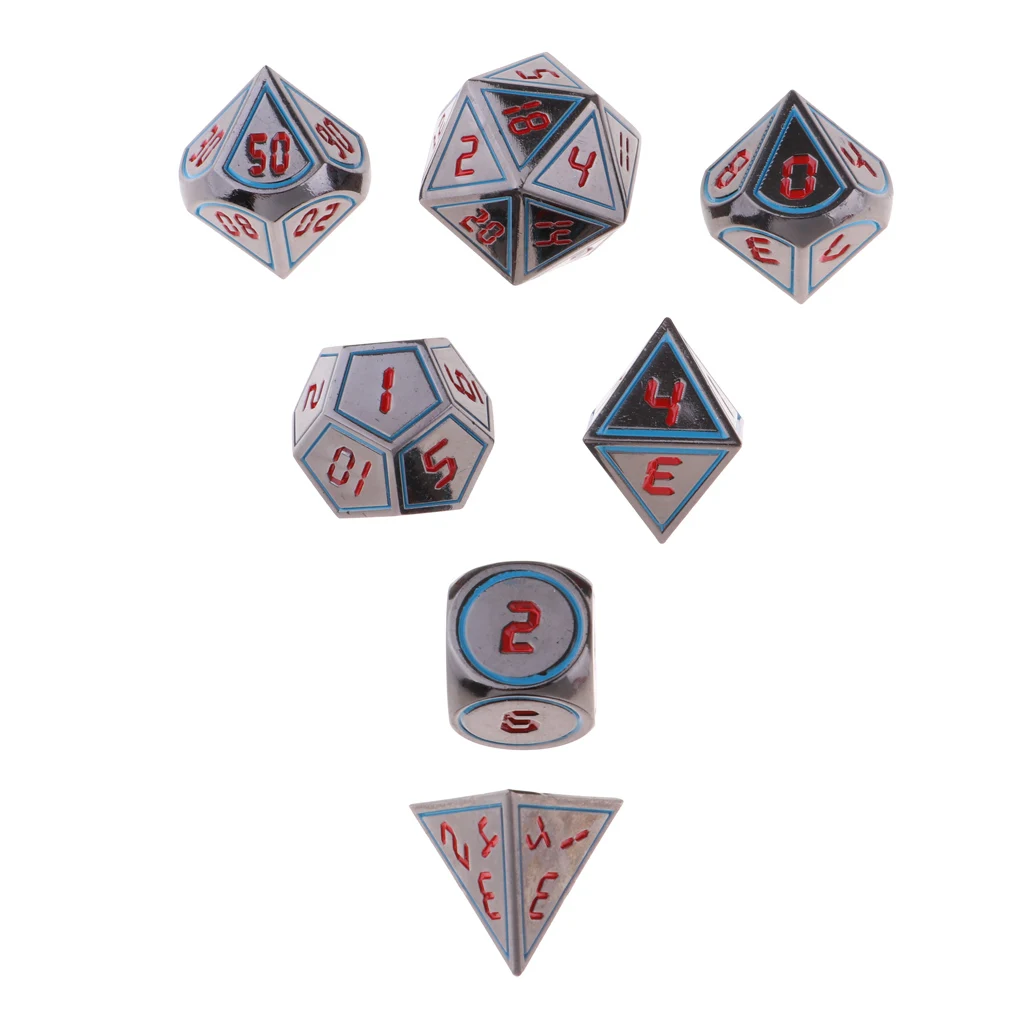 7pcs Mulit-sided Dice Polyhedral Dices Set D4 D6 D8 D10 D12 D20 for D&D RPG Role Playing Board Game Accessories