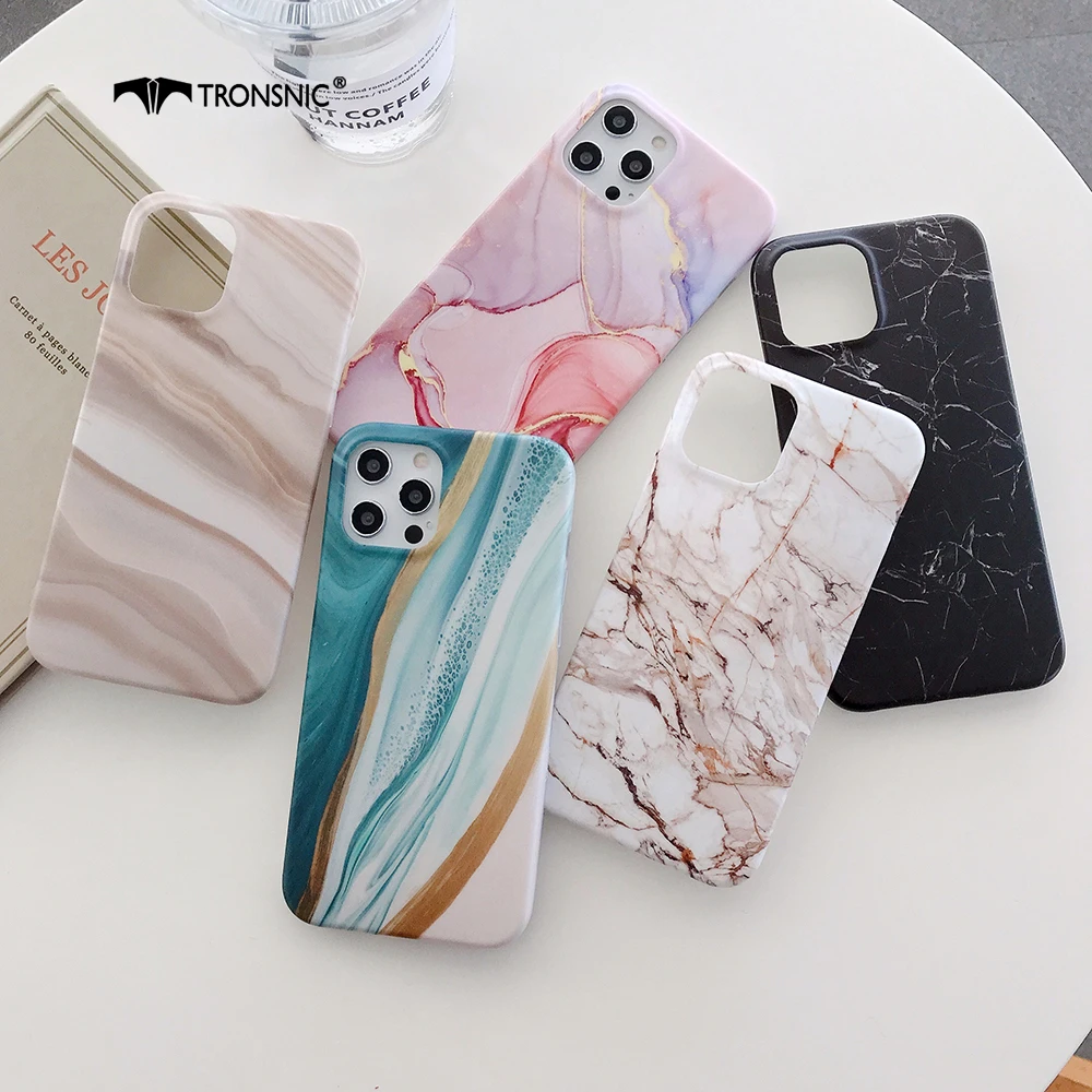 Marble Texture Phone Case for iPhone 12 11 Pro Max XR Xs Max Soft Matte Green Pink Luxury Case for iPhone 7 8 Plus Cover Fashion iphone 7 case