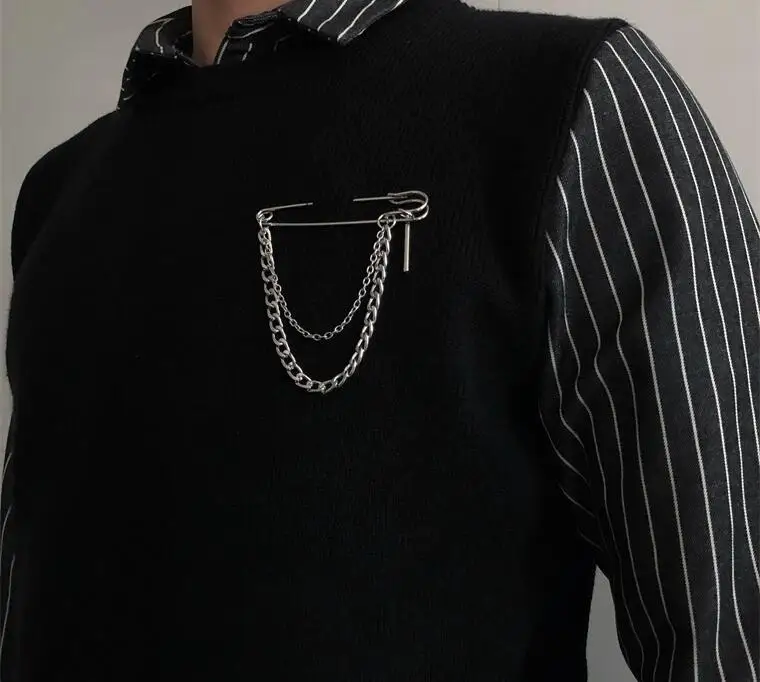 Мужская брошь в стиле хип-хоп панк-хип-хоп японском эстетические аксессуары 2000s