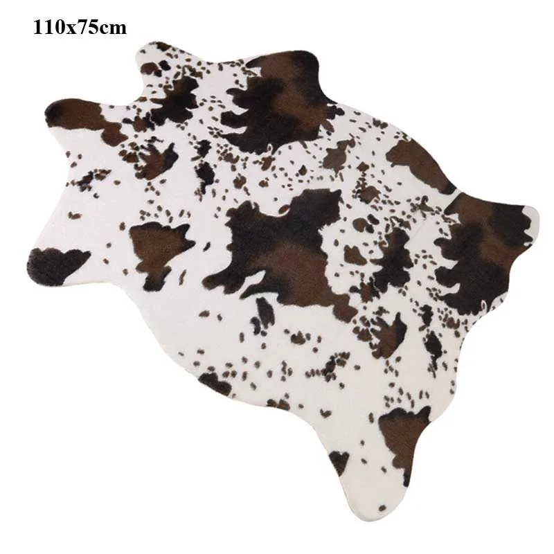 Cow Print Rug Коврик с принтом тигра, Искусственный Тигр, шерсть, искусственный мех, кожа, для ванной комнаты, Противоскользящий коврик, 117x85 см, животный принт, ковер для дома - Цвет: Cow Print Rug