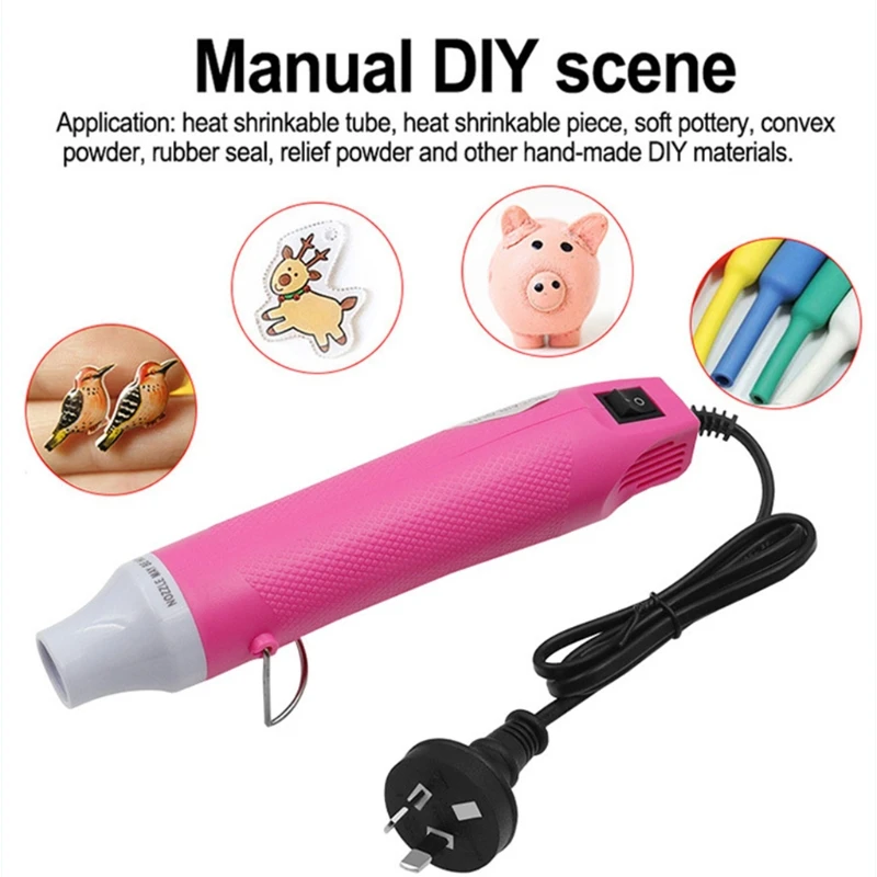 Mini Electric Heat Gun 300w Mini Shrink Heat Tool Embossing Heat Tool Mini  Heat Gun Diy Tool (purple