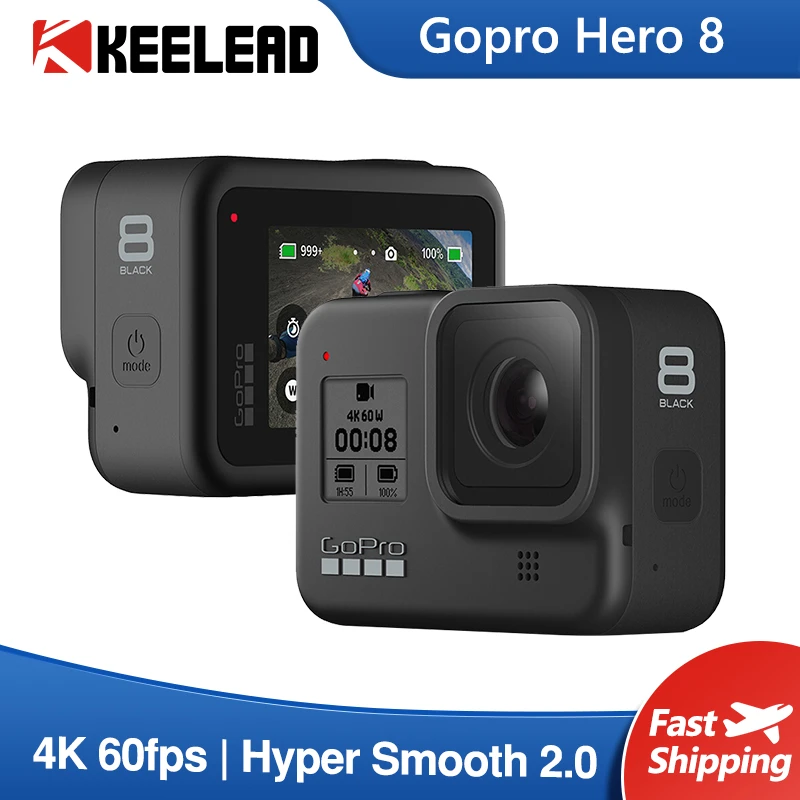 Cámara Gopro Hero 8O original, dispositivo impermeable, Ultra HD, 12MP, 1080p, retransmisión en directo, deportiva|Videocámara de acción y AliExpress