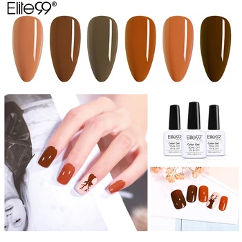 

Elite99 10ml Coffee Brown Series Gel Polish Hybrid Varnish Permanent Enamel Soak Off Primer For Nails Art Manicure Top Base Coat