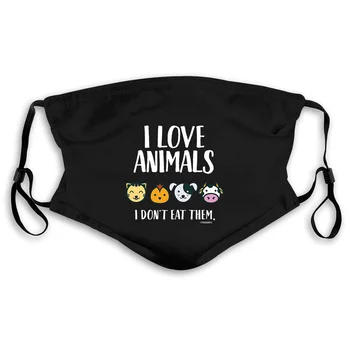 

I Love Animals for Vegans and Vegetarians Print Men Brand Mouth Mask Women's kid PM2.5