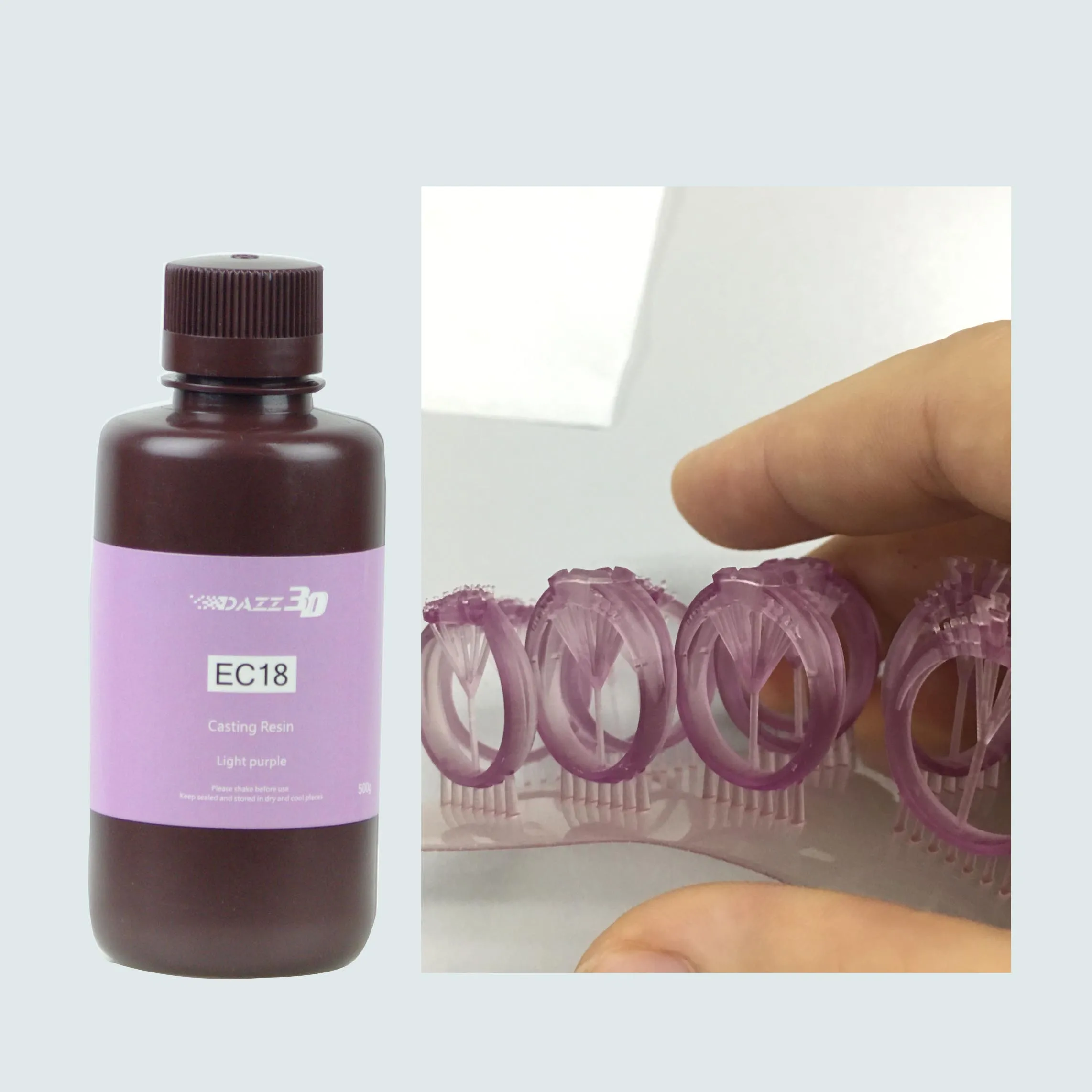 Dazz 3D самые передовые 405nm УФ смолы для sla/dlp/lcd 3d принтер ювелирные изделия стоматология прецизионные части модель - Цвет: EC18 Light purple