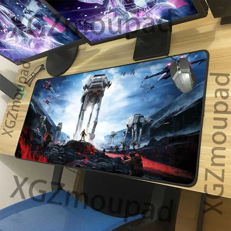 XGZ большой игровой коврик для мыши черный замок край фильм Звездные войны компьютер пользовательский Настольный коврик скорость Резиновая полоса Нескользящая удобная Xxl