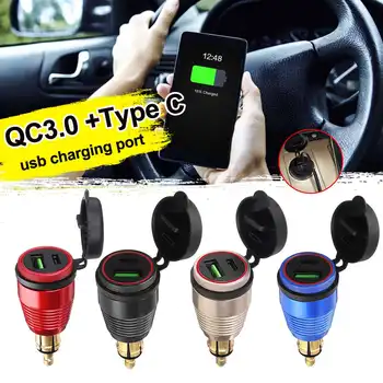 

Waterproof 12V 24V Quick Charge 3.0 USB Type C Fast Charger Power Adapter For Car Boat ATV Motorcycle Phone For Macbook Tablets