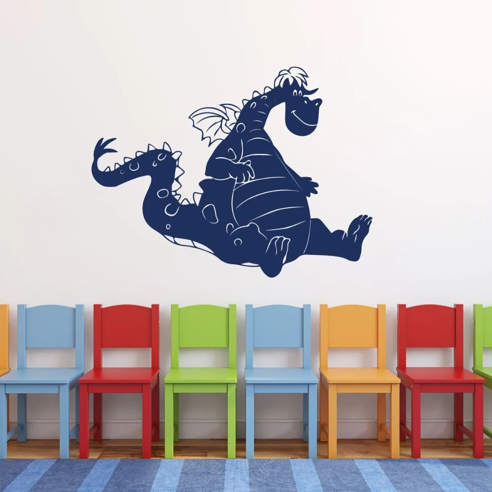 Cartoon Large Dragon Animal Wall Sticker Kids Room Playroom Jungel Animal Dinosaur Dragon Wall Decal Bedroom Vinyl Decor (2)