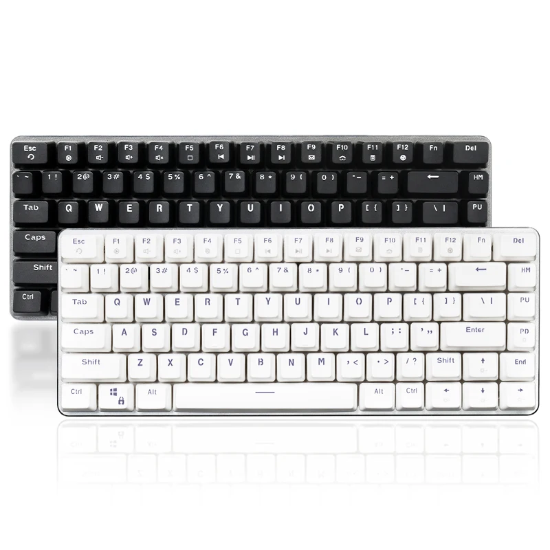 Mechanical Keyboard Black White Blue Pink Color Slim Mini Keyboard 82 Keys Swap Switch Mechanical Keyboard for Gaming Office