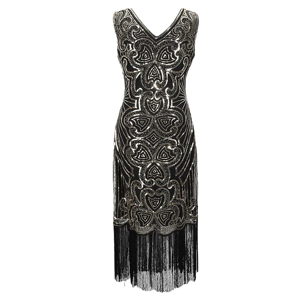 Robe hiver femme женское платье 1920s Шаль Обертывание Арт Деко блесток Арт Деко Хлопушка зимнее платье без рукавов vestidos ropa