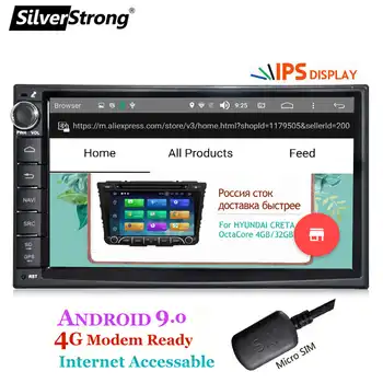 SilverStrong Android9.0 Universal 1Din Car Radio GPS Auto Stereo LADA GRANTA Car radio tape recorder for Toyota/Nissan 707M3