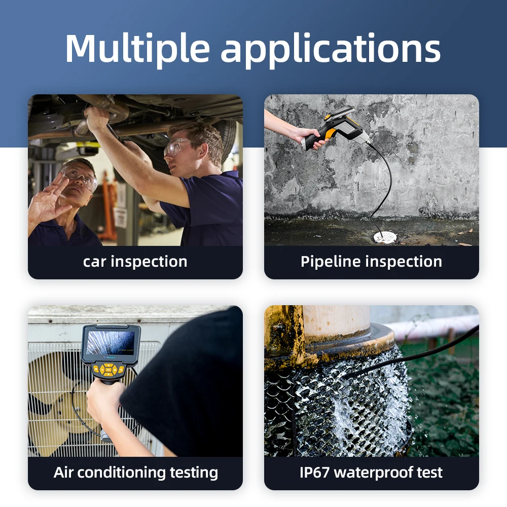 Digital Industrial Endoscope 4.3 inch LCD Camera Inspection Engine Drain Pipe IP67 Waterproof Camera Handheld Endoscope