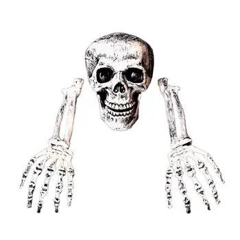 

Halloween Scary Horror Skeleton Skull Head Hand Bones Lifelike Decoration Props