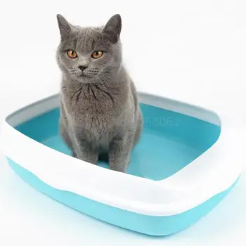 

Cat Sand Pot Miao Fairy Double Layer Splash-proof Toilet Pet Supplies Semi-closed Toilet Cat Sand Pot Pine Bean Curd Sand