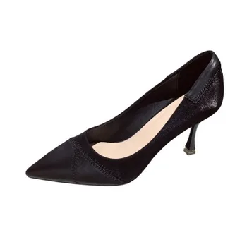 

2020 new plus size spring and autumn French girl high heels female stiletto pointed toe shoes