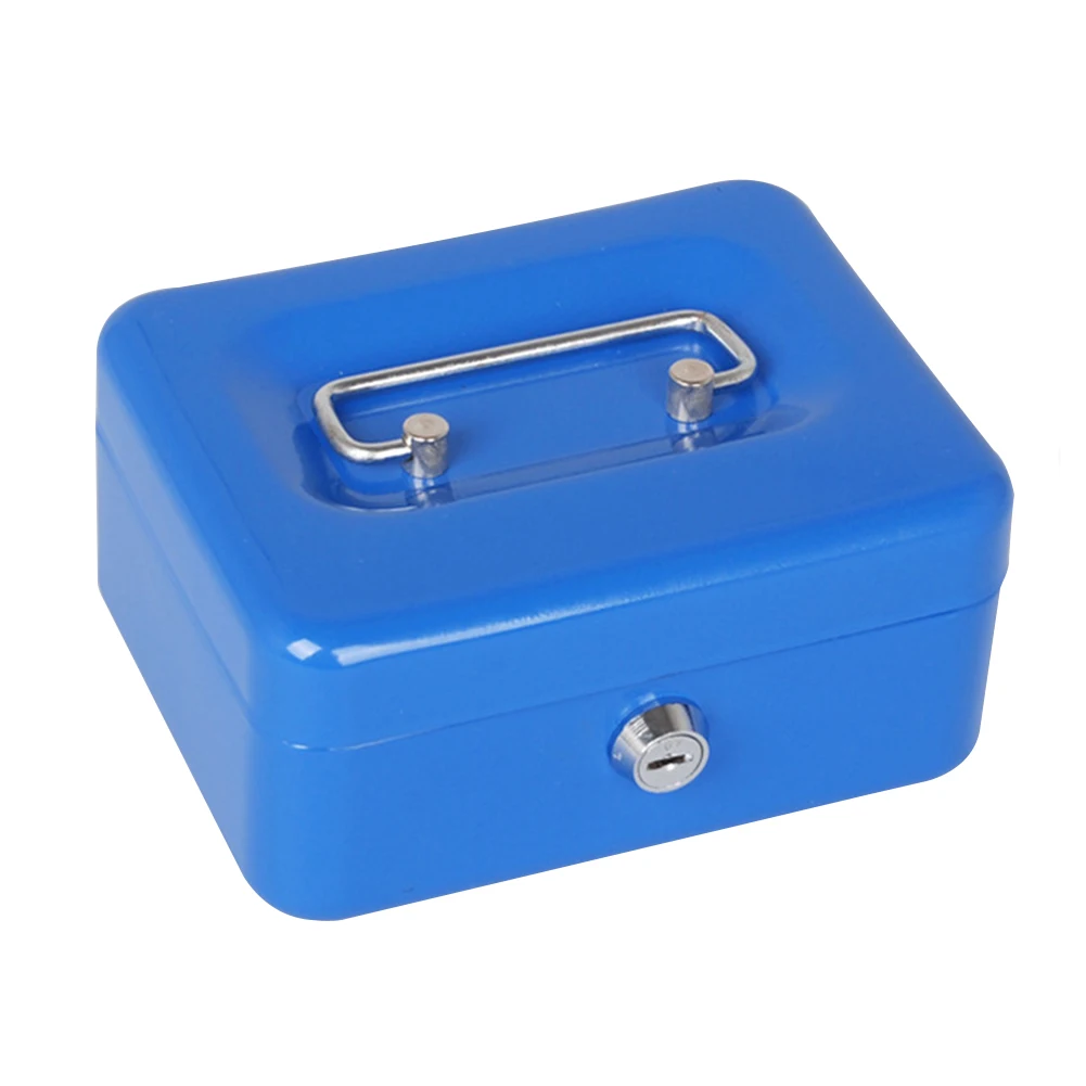 Portable Security Safe Stainless Steel Office With Keys Coin Small For Money Storage Check Cash Box Bills Desktop Locking