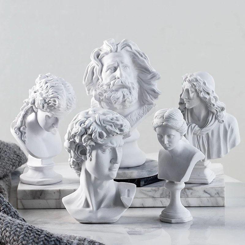 

Home Decoration Accessories Retro Small Avatar Decoration Mini Resin Plaster Statue