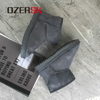 

OZERSK Brand Hot Sale Woman Winter Boots Warm Fur Snow Woman Boots 2020 Round Toe Winter Women Shoes Slip On Ankle Boots
