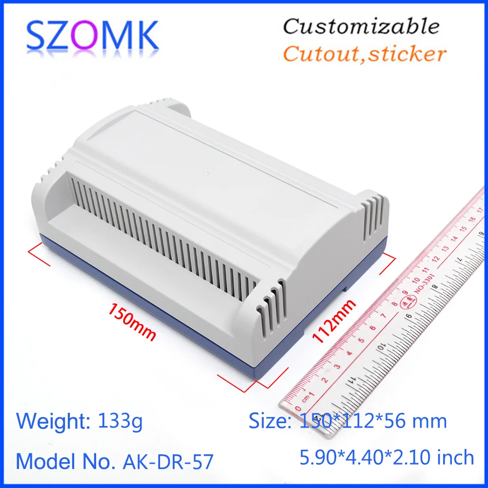 10 шт. 150*112*56 мм din-рейка пластиковый корпус огнестойкий szomk PLC Электронный пластиковый корпус блок питания инструмент коробка