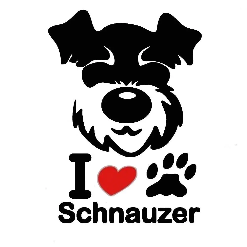 

50% HOT SALES I Love Schnauzer Puppy Dog Cute Car Vehicle Reflective Decals Sticker Decoration