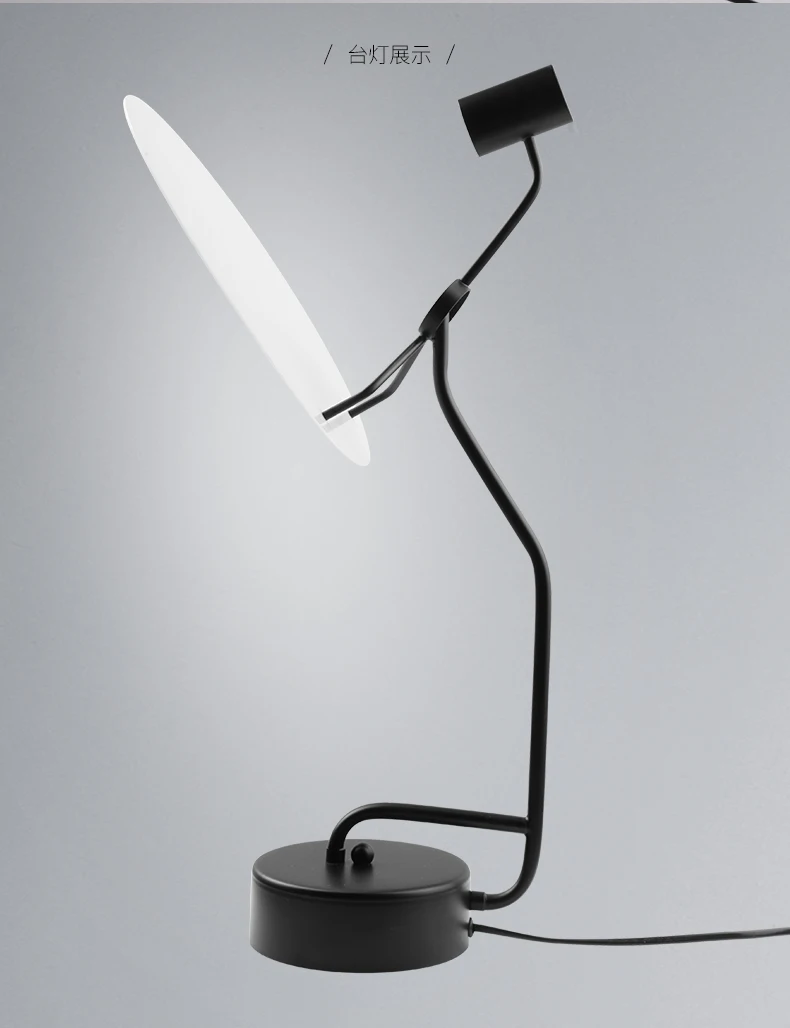 Moon Lamp Iron Art Luminaria Table Lamp Black Modern Nordic Creative Desk Lamp Led Bedroom Bedside Living Room Home Decoration