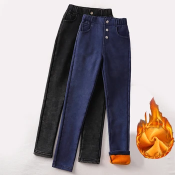 

Lucyever Plus Size Women Pants Winter Thick Warm High Elastic Pencil Pants Fashion High Waist Cotton Trousers Female Streetwear