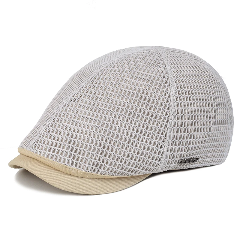 New Mesh Newsboy Caps Summer Men Women Hats Breathable Beret Outdoor Gorro Hombre Boina Golf Hat Fashion Casual Solid Flat Cap