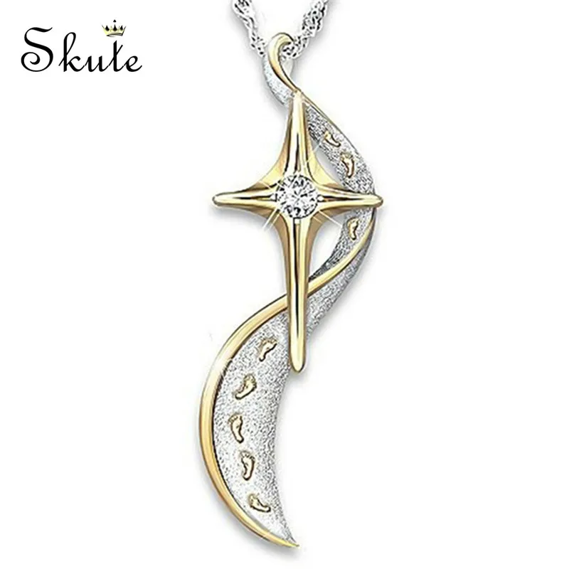 

Skute Gothic Sword of the Cross CZ Zircon Pendant for Women Fashion Two Tone Gold Color Necklace Without Chain Punk Jewelry Gift