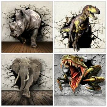 

AZQSD Diamond Painting 5d Elephant Cross Stitch Rhinestones Diamond Embroidery Animal Needlework Gift Handicrafts Home Decor