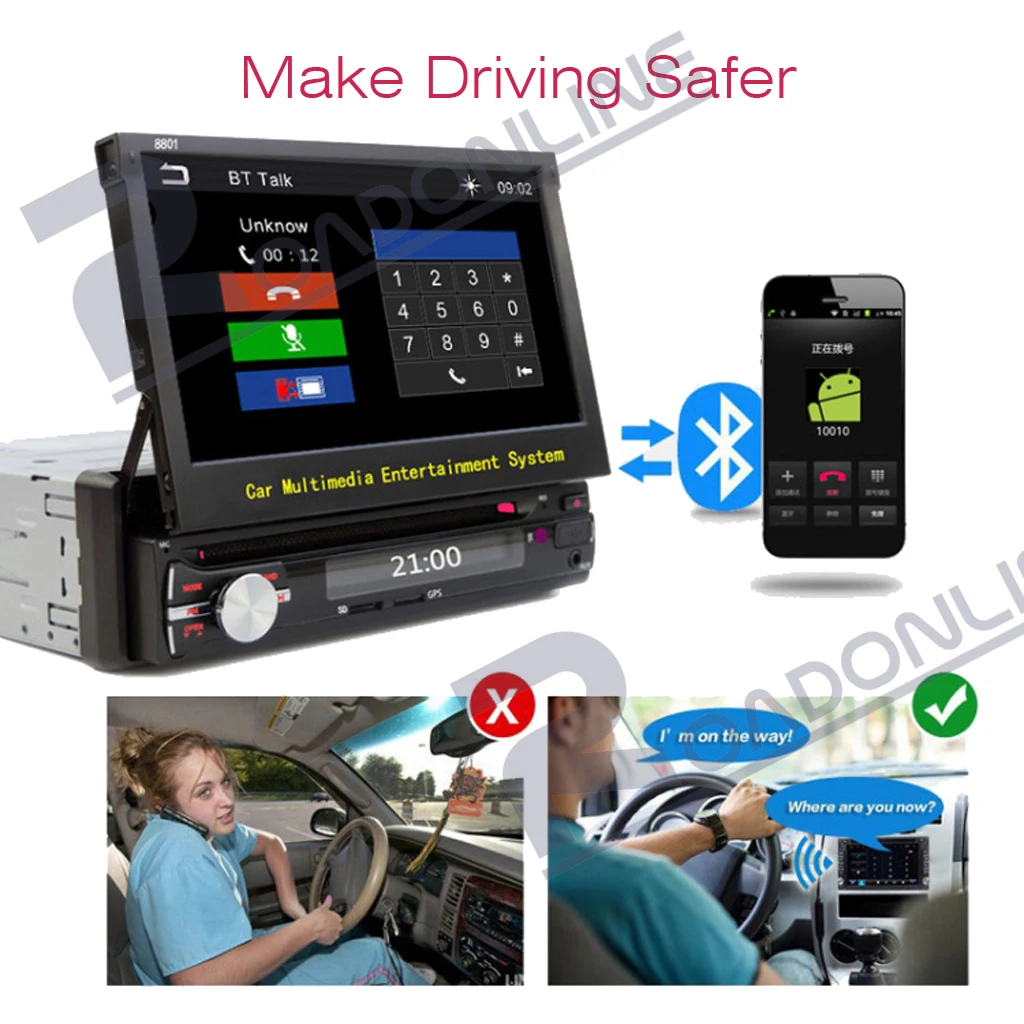 Sale Original Universal car multimedia player 7’’ HD 1din Touch-screen Radio stereo support in-car Bluetooth/WIFI/FM/AM/USB/AUX/MAP 0