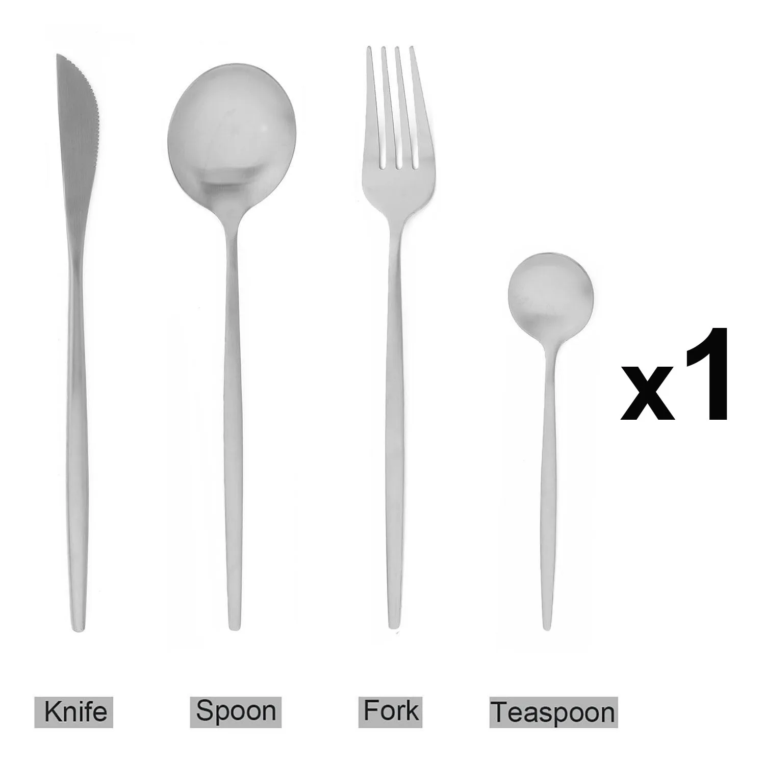 4Pcs Silver