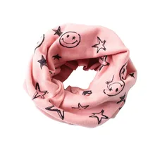 Осенне-зимний хлопковый теплый шарф с круглым вырезом для мальчиков и девочек, новые шарфы